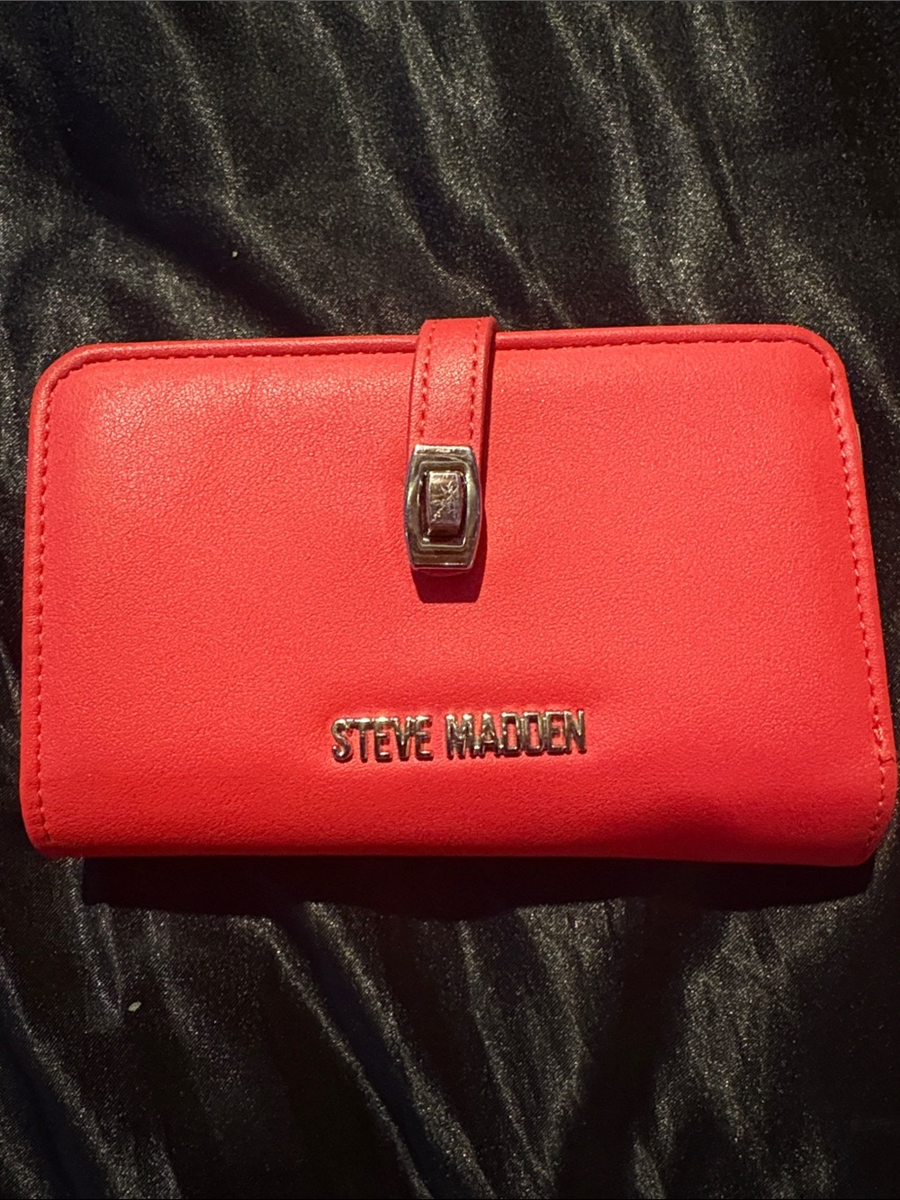 Steve Madden Coral-Pink Snap Wallet